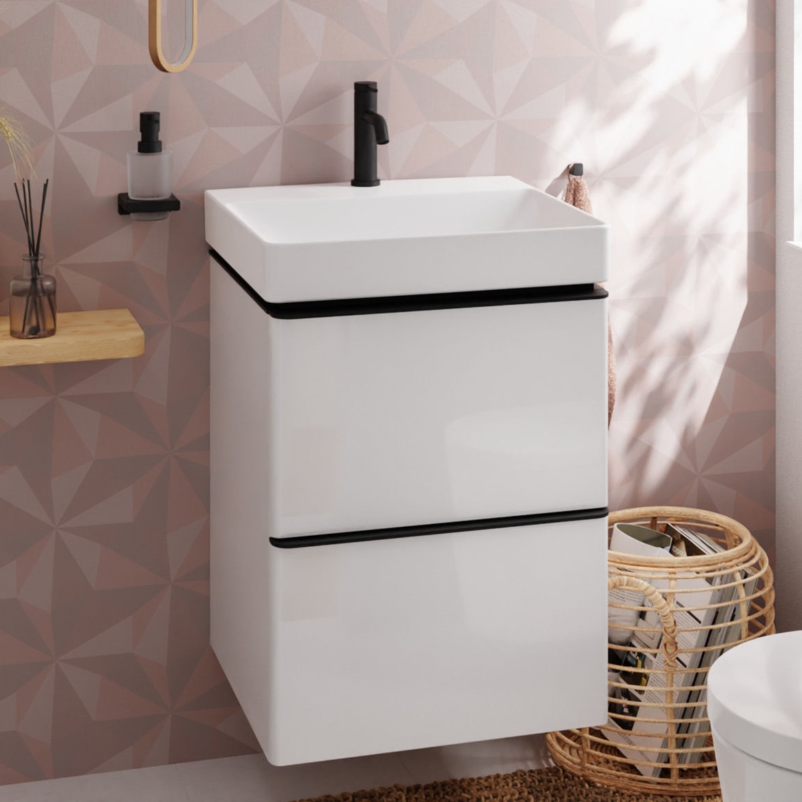 洋楽 prestige Spintelės korpusas Hansgrohe Xelu Q 48x47,5 cm, balta blizgi